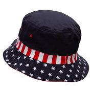 Happy Family Embroidered USA Flag Bucket Hat - Flag M