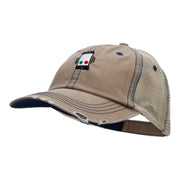 Smart Phone Ringing Embroidered Low Profile Special Cotton Mesh Cap - Khaki OSFM