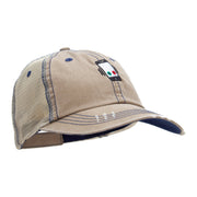 Smart Phone Ringing Embroidered Low Profile Special Cotton Mesh Cap - Khaki OSFM