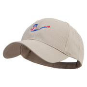 Costa Rica Bird Embroidered Solid Cotton Twill Low Profile Snap Cap - Khaki OSFM