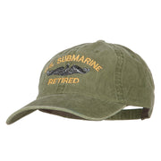 US Submarine Retired Military Embroidered Washed Cotton Twill Cap