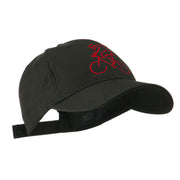 Mountain Biker Outline Embroidered Cap