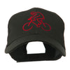 Mountain Biker Outline Embroidered Cap