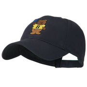 Bear with Blue Flag Mascot Embroidery Cap