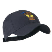 Bear with Blue Flag Mascot Embroidery Cap