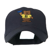 Bear with Blue Flag Mascot Embroidery Cap