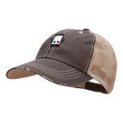 Smart Phone Ringing Embroidered Low Profile Special Cotton Mesh Cap - Brown-Khaki OSFM