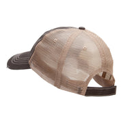 Smart Phone Ringing Embroidered Low Profile Special Cotton Mesh Cap - Brown-Khaki OSFM