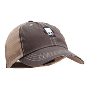 Smart Phone Ringing Embroidered Low Profile Special Cotton Mesh Cap - Brown-Khaki OSFM