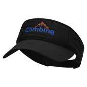 Climbing Mountain Embroidered Pro Style Cotton Twill Washed Visor