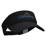 Climbing Mountain Embroidered Pro Style Cotton Twill Washed Visor