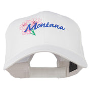 USA State Montana Bitter Root Embroidered Low Profile Cap