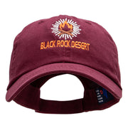 Black Rock Flame Embroidered Unstructured Cotton Twill Cap