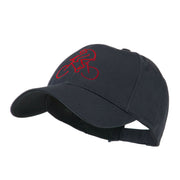 Mountain Biker Outline Embroidered Cap