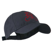 Mountain Biker Outline Embroidered Cap