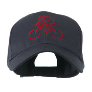 Mountain Biker Outline Embroidered Cap