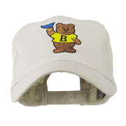 Bear with Blue Flag Mascot Embroidery Cap