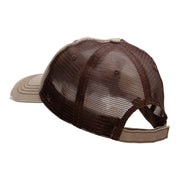 Smart Phone Ringing Embroidered Low Profile Special Cotton Mesh Cap - Khaki-Brown OSFM