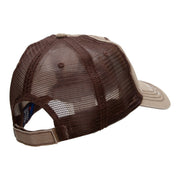 Smart Phone Ringing Embroidered Low Profile Special Cotton Mesh Cap - Khaki-Brown OSFM