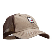 Smart Phone Ringing Embroidered Low Profile Special Cotton Mesh Cap - Khaki-Brown OSFM