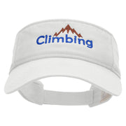 Climbing Mountain Embroidered Pro Style Cotton Twill Washed Visor