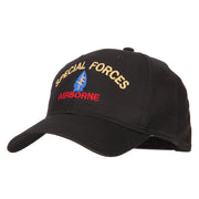 US Army Airborne Special Forces Logo Embroidered Solid Cotton Pro Style Cap