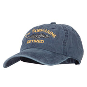 US Submarine Retired Military Embroidered Washed Cotton Twill Cap