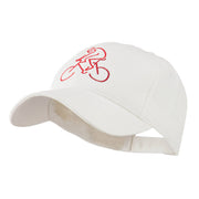 Mountain Biker Outline Embroidered Cap