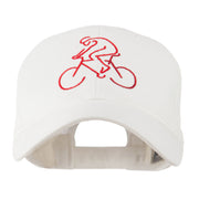 Mountain Biker Outline Embroidered Cap