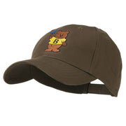 Bear with Blue Flag Mascot Embroidery Cap