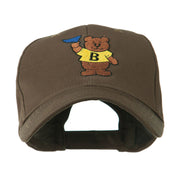 Bear with Blue Flag Mascot Embroidery Cap