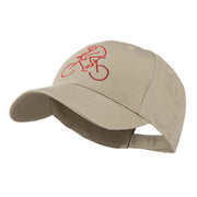 Mountain Biker Outline Embroidered Cap