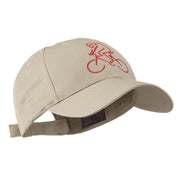 Mountain Biker Outline Embroidered Cap