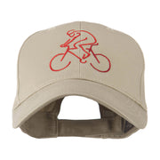 Mountain Biker Outline Embroidered Cap