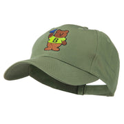 Bear with Blue Flag Mascot Embroidery Cap