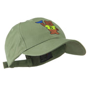 Bear with Blue Flag Mascot Embroidery Cap