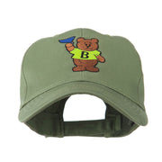 Bear with Blue Flag Mascot Embroidery Cap