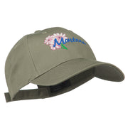 USA State Montana Bitter Root Embroidered Low Profile Cap