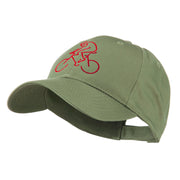 Mountain Biker Outline Embroidered Cap