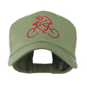 Mountain Biker Outline Embroidered Cap