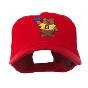 Bear with Blue Flag Mascot Embroidery Cap