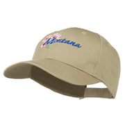 USA State Montana Bitter Root Embroidered Low Profile Cap