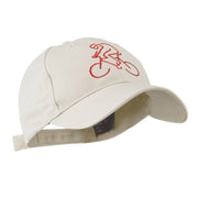 Mountain Biker Outline Embroidered Cap