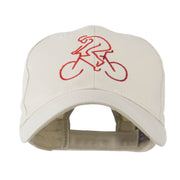 Mountain Biker Outline Embroidered Cap