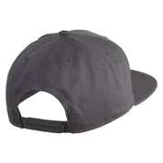 Old English White N Patched Cotton Twill Flat Bill Cap - Charcoal OSFM
