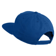 Old English White N Patched Cotton Twill Flat Bill Cap - Royal OSFM