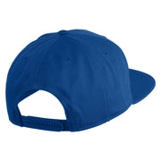 Old English White N Patched Cotton Twill Flat Bill Cap - Royal OSFM