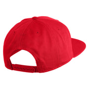Old English White N Patched Cotton Twill Flat Bill Cap - Red OSFM