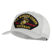 U.S. Marine Corps Iraqi Freedom Veteran Patched Solid Cotton Twill 5 panel Mesh Back Cap - White OSFM