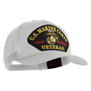 U.S. Marine Corps Iraqi Freedom Veteran Patched Solid Cotton Twill 5 panel Mesh Back Cap - White OSFM
